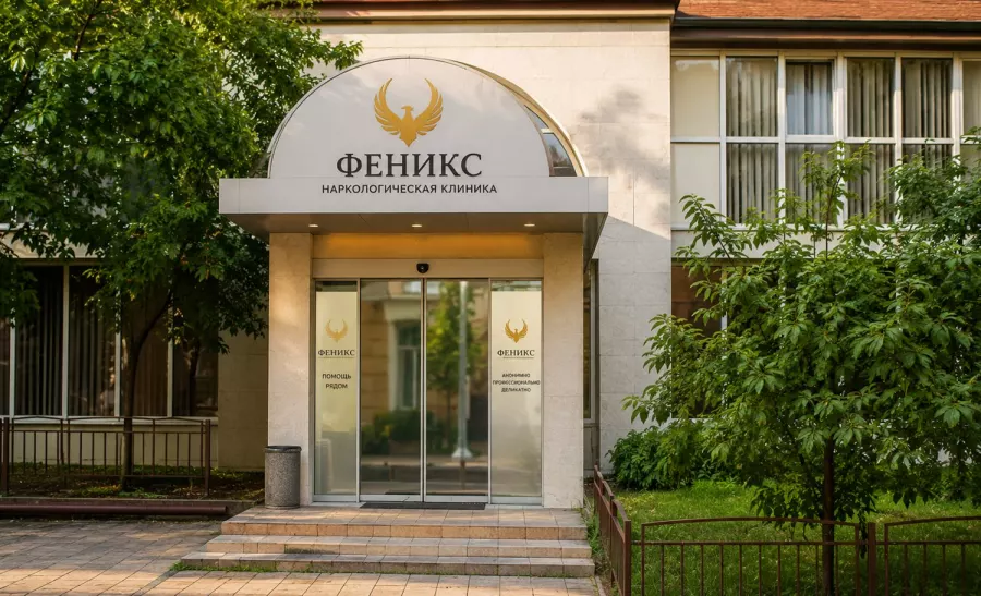 Вход в наркологическую клинику «Феникс» в Коряжме